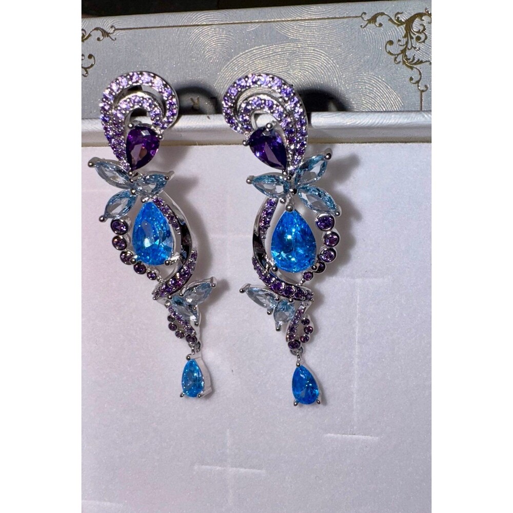 Earrings Gorgeous stunning drop cz gem dangle earrings